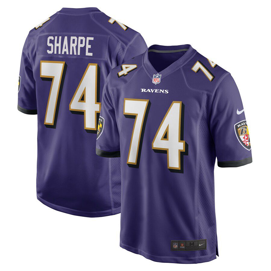 Men Baltimore Ravens 74 David Sharpe Nike Purple Game Player NFL Jersey